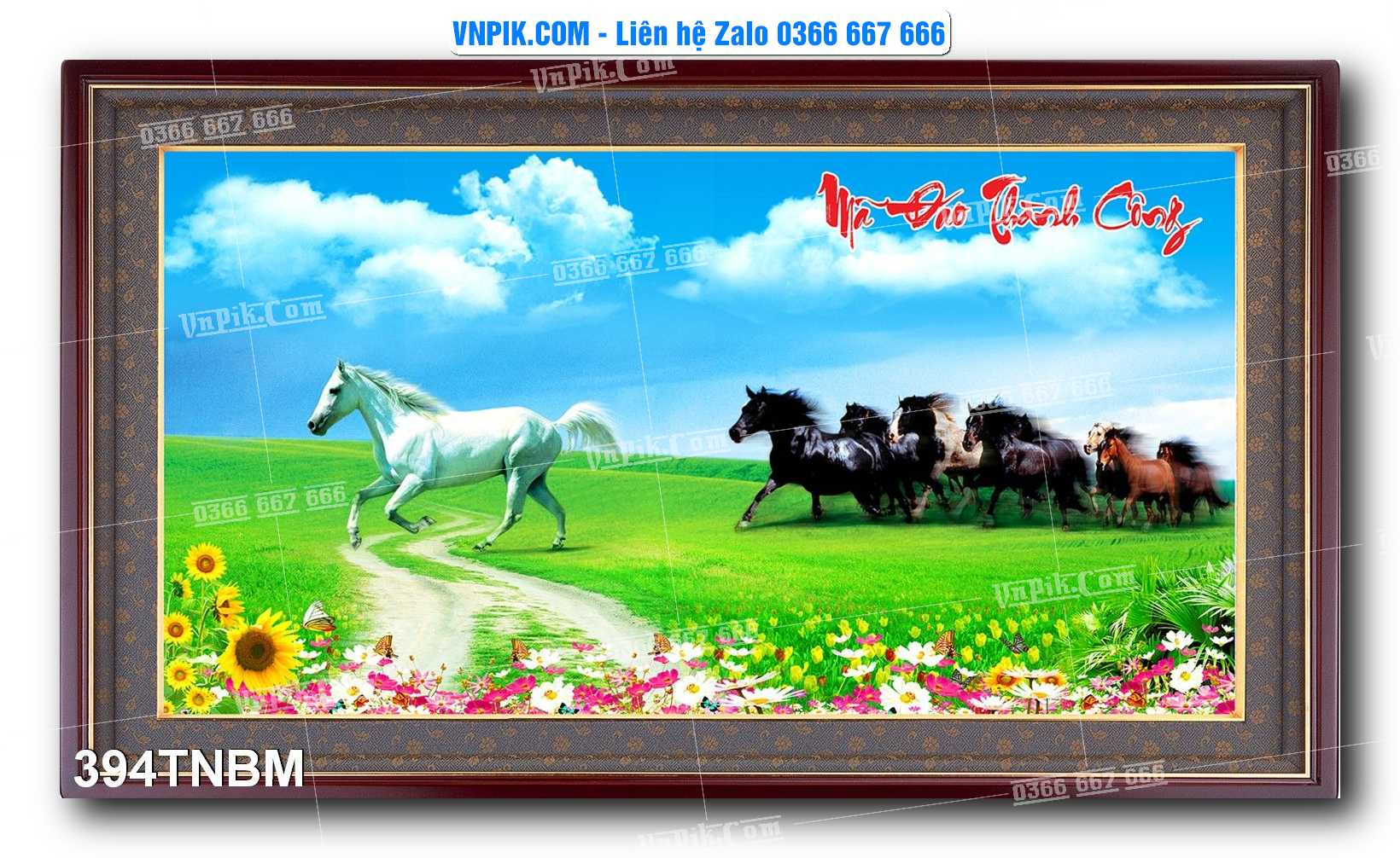 Tranh Ngựa Bát Mã – Mã Đáo Thành Công Mã File 394TNBM
