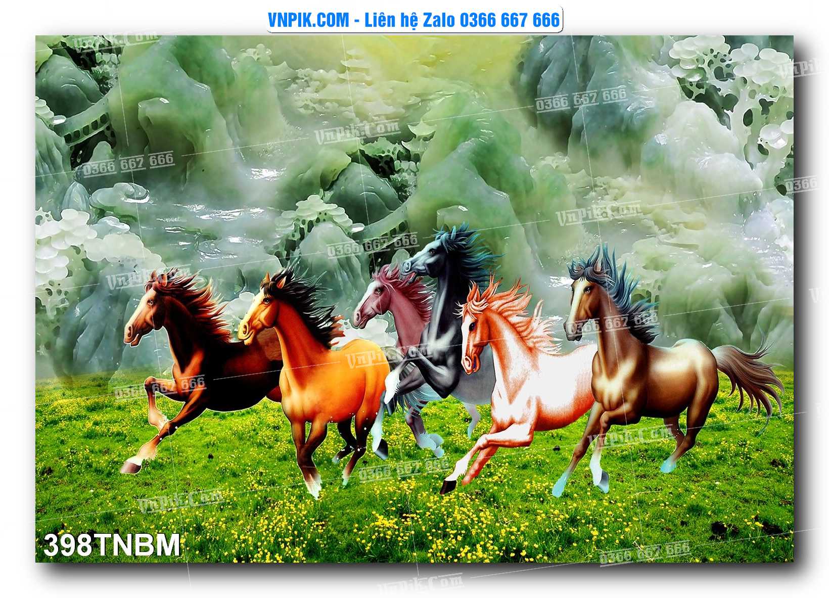 Tranh Ngựa Bát Mã – Mã Đáo Thành Công Mã File 398TNBM