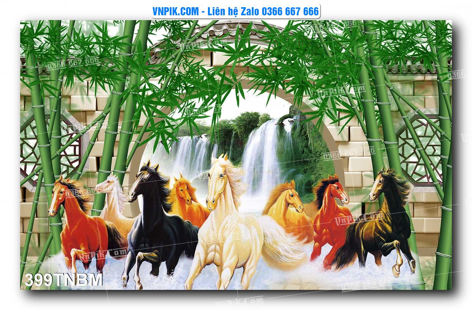 Tranh Ngựa Bát Mã – Mã Đáo Thành Công Mã File 399TNBM