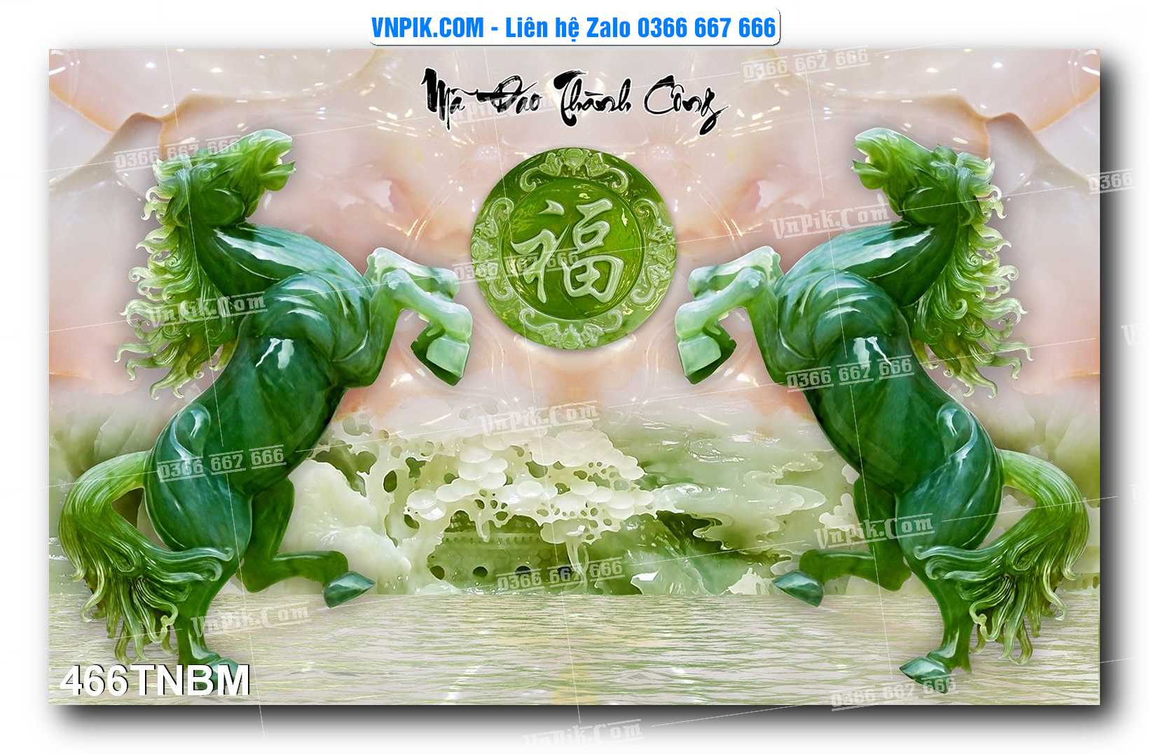 Tranh Ngựa Bát Mã – Mã Đáo Thành Công Mã File 466TNBM