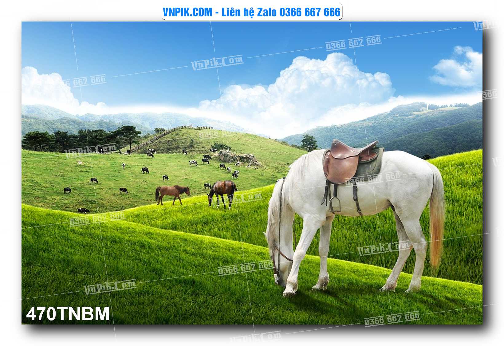 Tranh Ngựa Bát Mã – Mã Đáo Thành Công Mã File 470TNBM