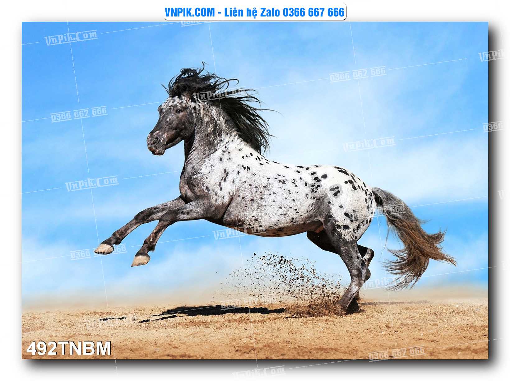 Tranh Ngựa Bát Mã – Mã Đáo Thành Công Mã File 492TNBM