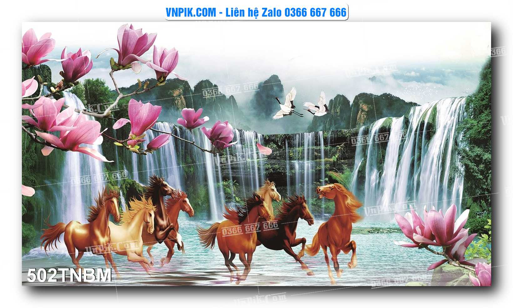 Tranh Ngựa Bát Mã – Mã Đáo Thành Công Mã File 502TNBM