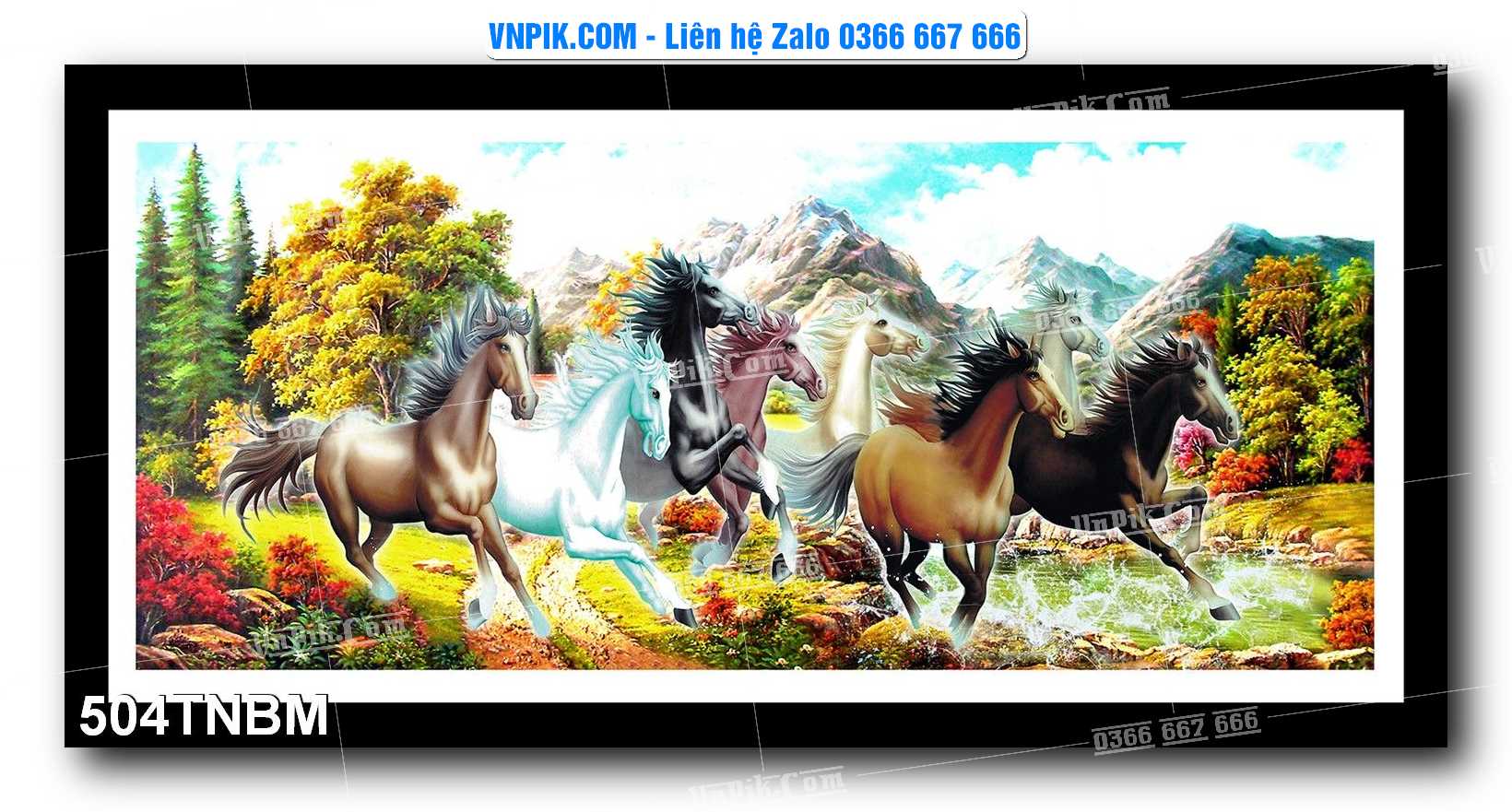 Tranh Ngựa Bát Mã – Mã Đáo Thành Công Mã File 504TNBM
