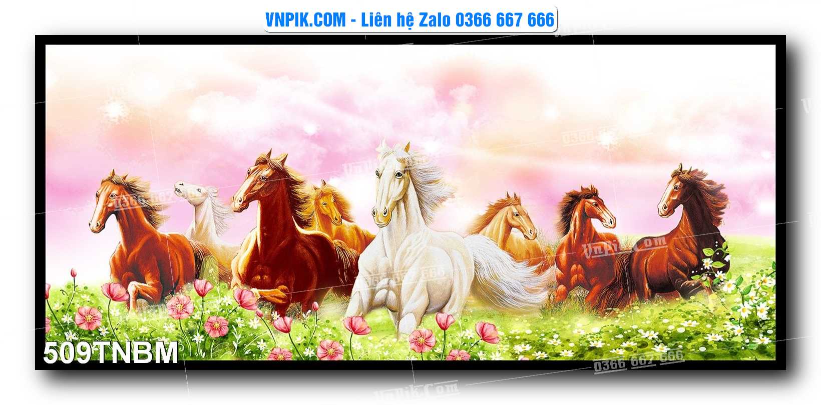 Tranh Ngựa Bát Mã – Mã Đáo Thành Công Mã File 509TNBM