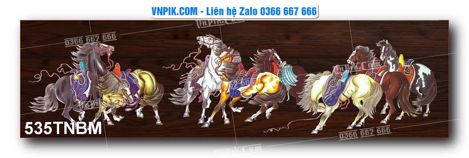 Tranh Ngựa Bát Mã – Mã Đáo Thành Công Mã File 535TNBM