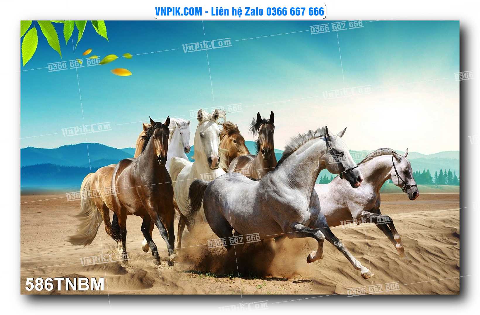 Tranh Ngựa Bát Mã – Mã Đáo Thành Công Mã File 586TNBM