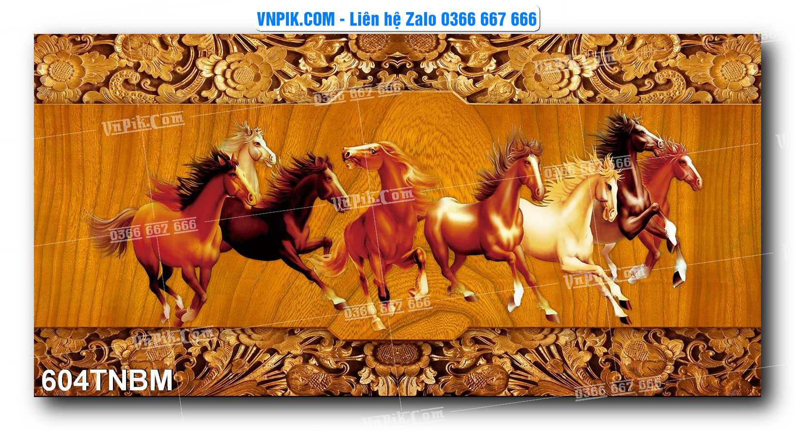 Tranh Ngựa Bát Mã – Mã Đáo Thành Công Mã File 604TNBM