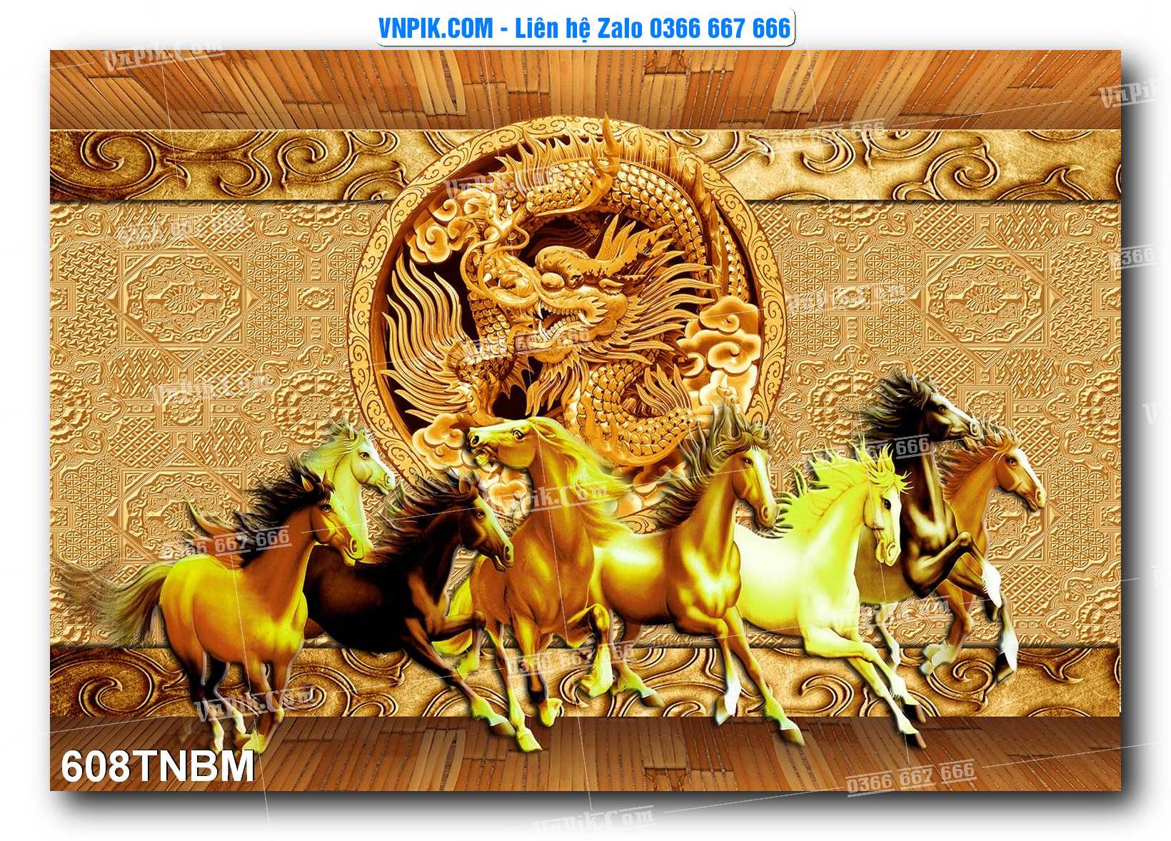 Tranh Ngựa Bát Mã – Mã Đáo Thành Công Mã File 608TNBM