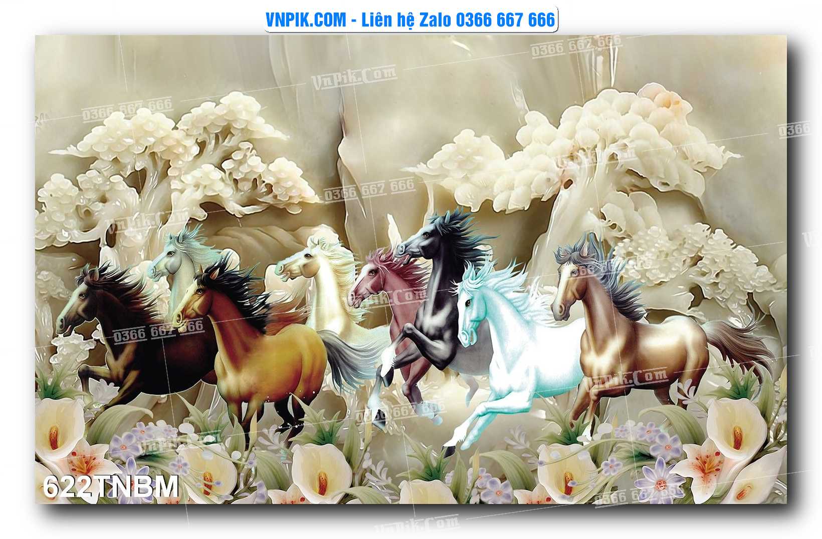 Tranh Ngựa Bát Mã – Mã Đáo Thành Công Mã File 622TNBM
