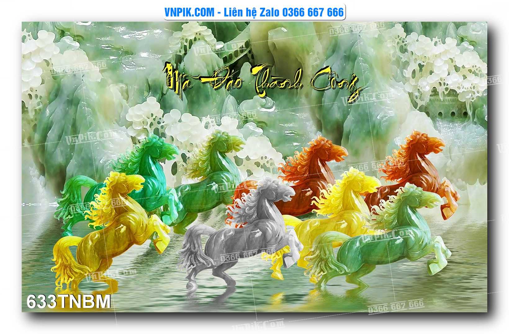 Tranh Ngựa Bát Mã – Mã Đáo Thành Công Mã File 633TNBM