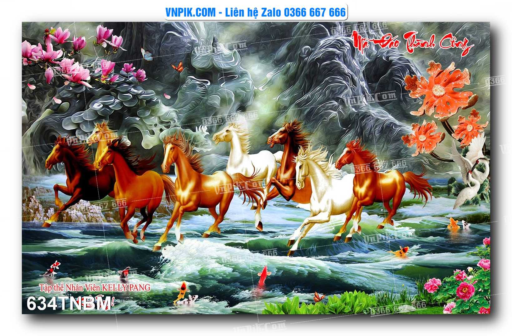 Tranh Ngựa Bát Mã – Mã Đáo Thành Công Mã File 634TNBM