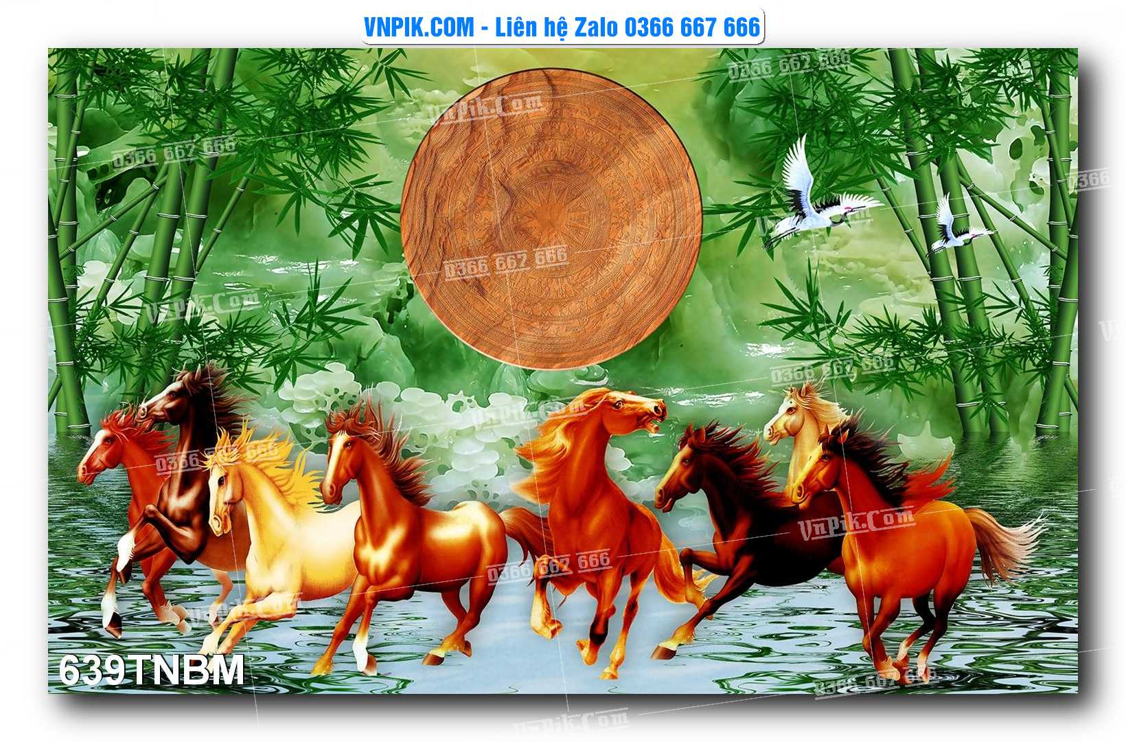 Tranh Ngựa Bát Mã – Mã Đáo Thành Công Mã File 639TNBM