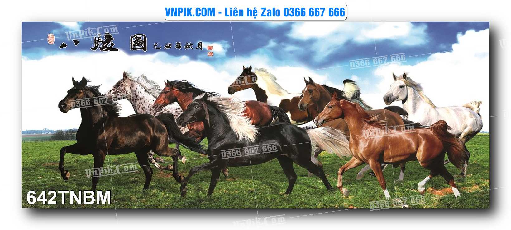 Tranh Ngựa Bát Mã – Mã Đáo Thành Công Mã File 642TNBM