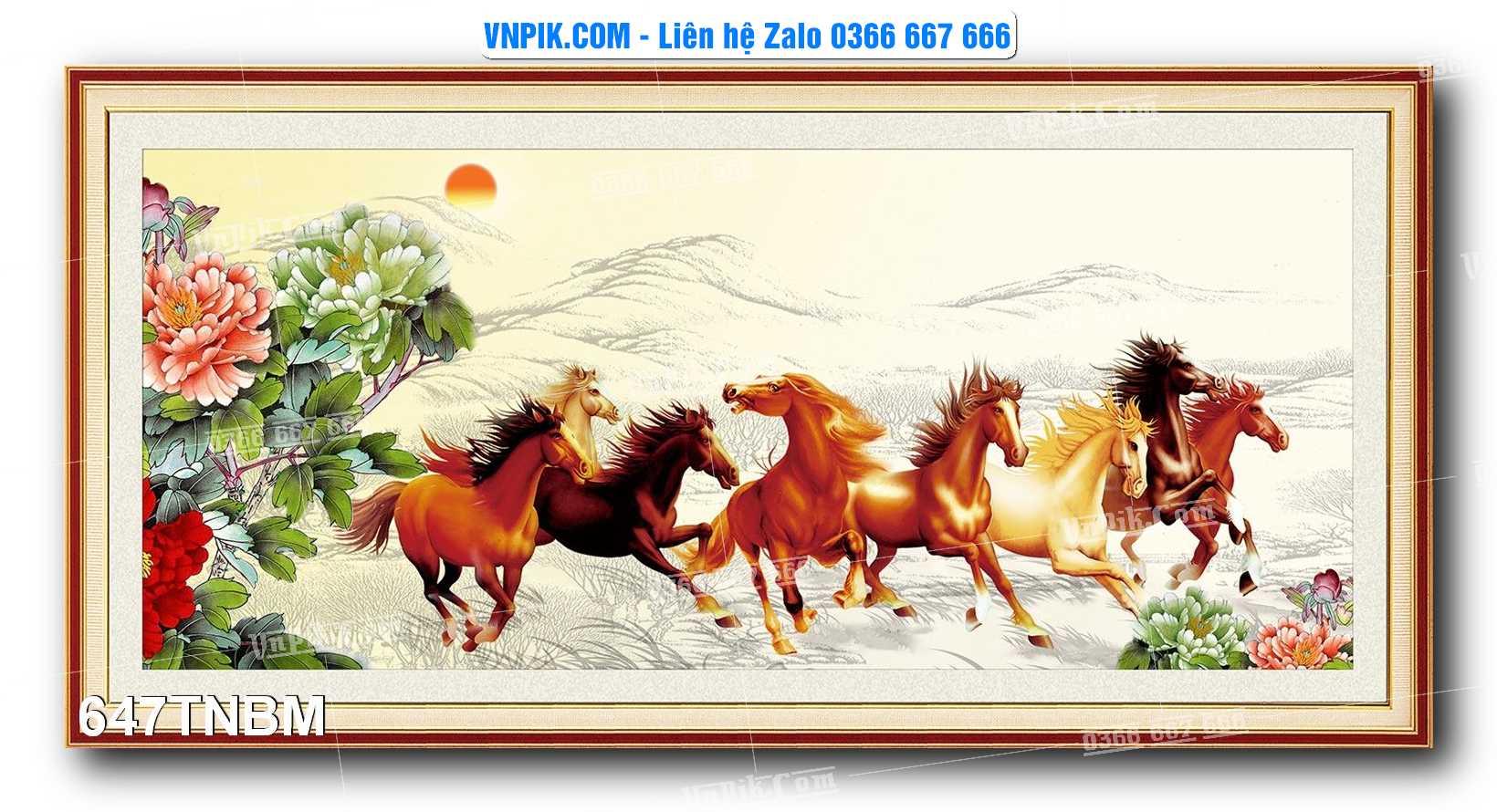 Tranh Ngựa Bát Mã – Mã Đáo Thành Công Mã File 647TNBM