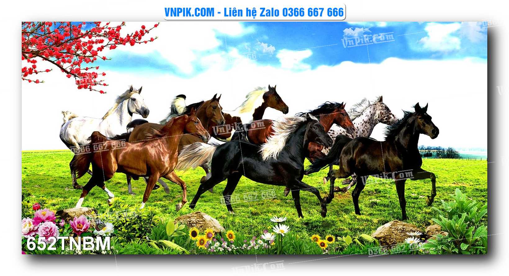 Tranh Ngựa Bát Mã – Mã Đáo Thành Công Mã File 652TNBM