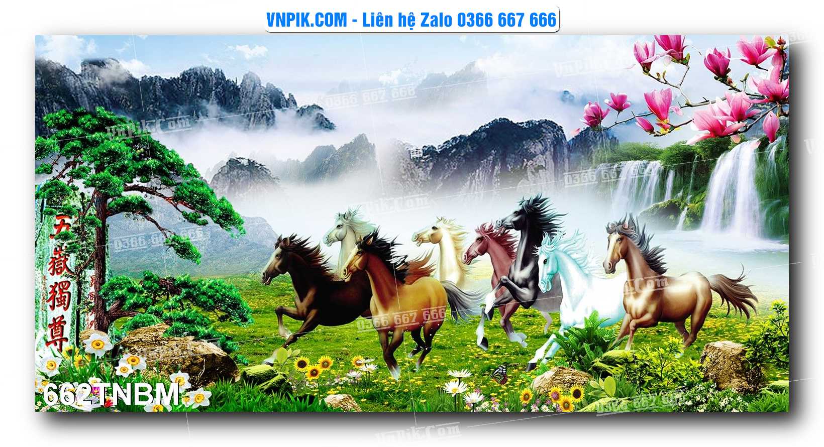 Tranh Ngựa Bát Mã – Mã Đáo Thành Công Mã File 662TNBM