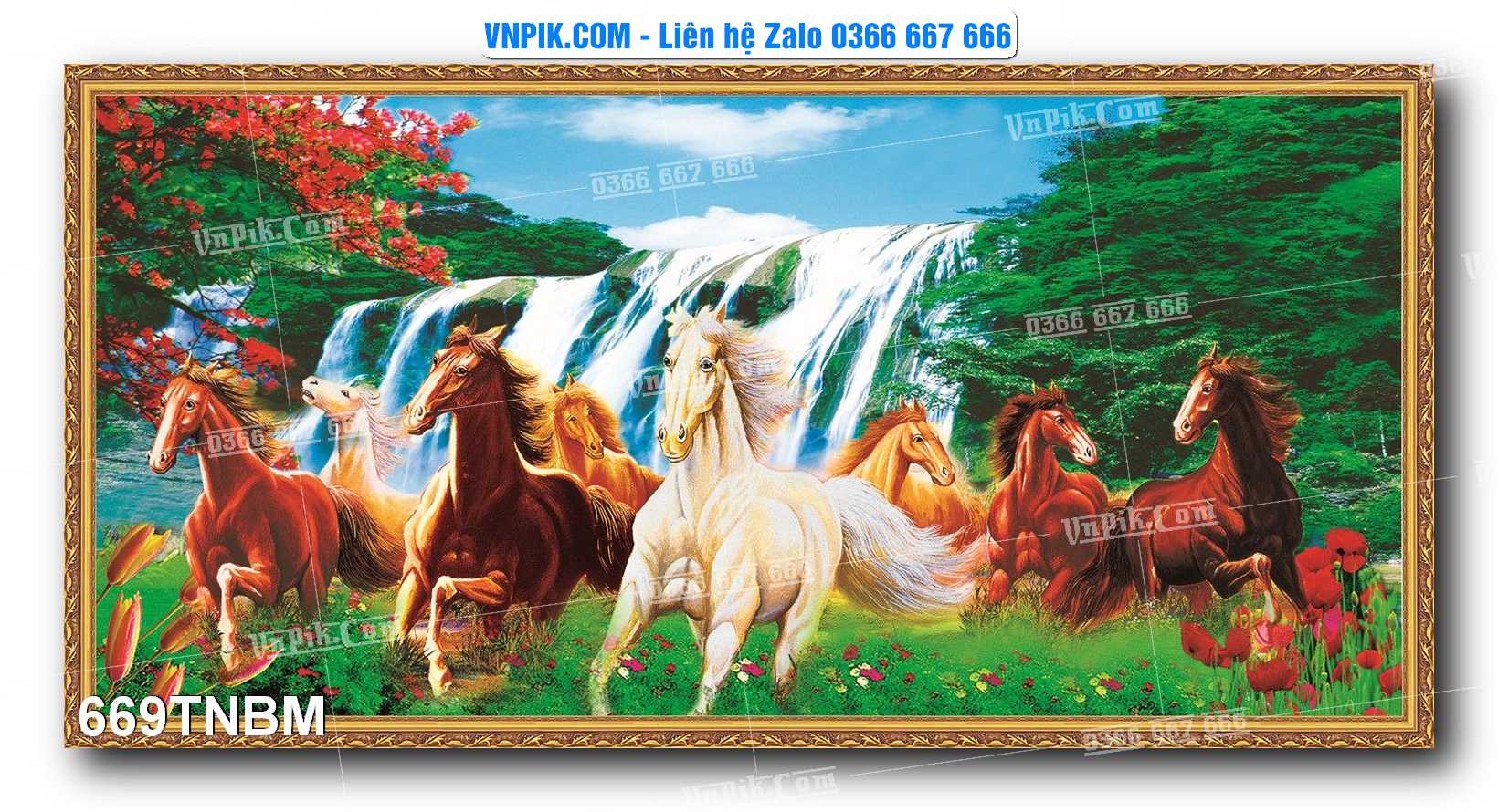 Tranh Ngựa Bát Mã – Mã Đáo Thành Công Mã File 669TNBM