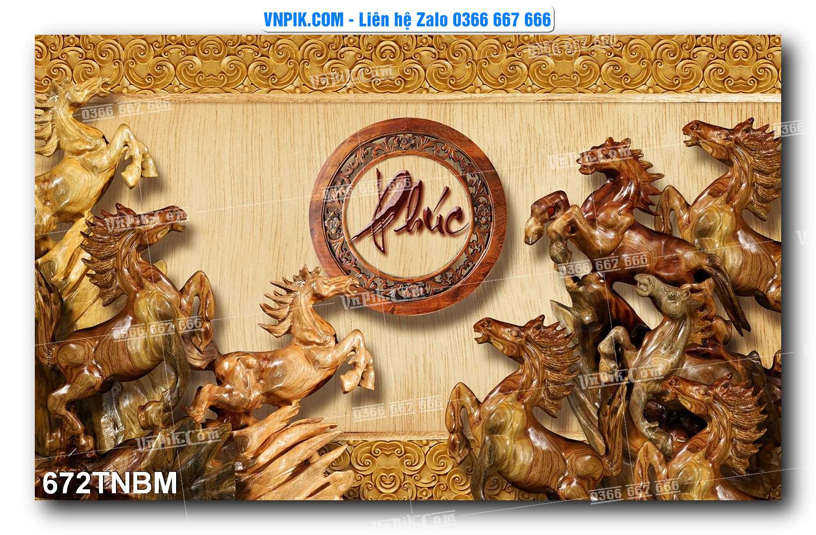 Tranh Ngựa Bát Mã – Mã Đáo Thành Công Mã File 672TNBM