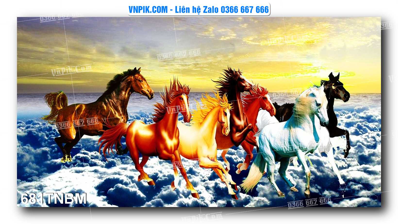 Tranh Ngựa Bát Mã – Mã Đáo Thành Công Mã File 681TNBM