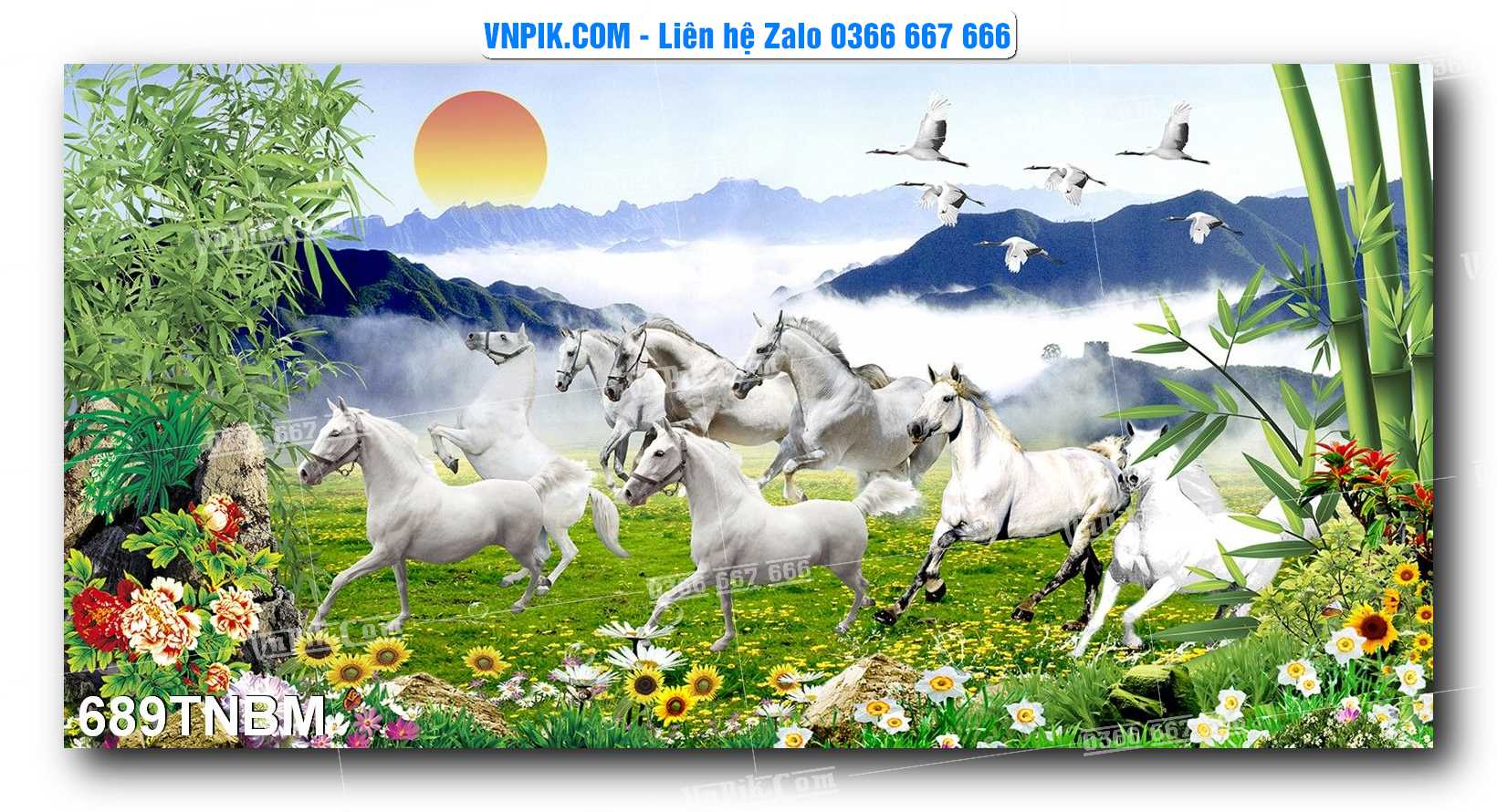 Tranh Ngựa Bát Mã – Mã Đáo Thành Công Mã File 689TNBM