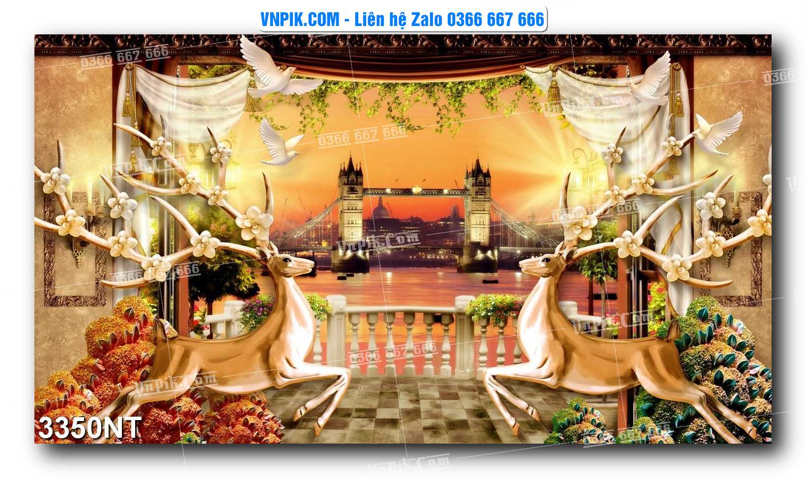 Tranh Trang Trí Phong Cảnh Nghệ Thuật Mã Số 3350NT