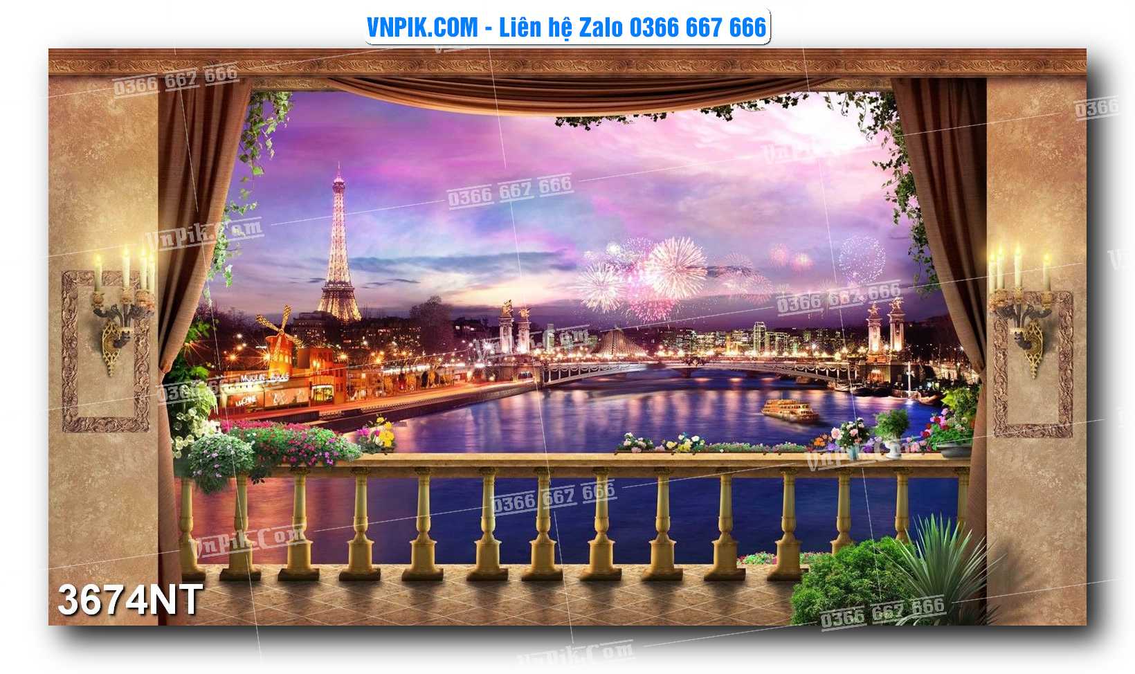Tranh Trang Trí Phong Cảnh Nghệ Thuật Mã Số 3674NT