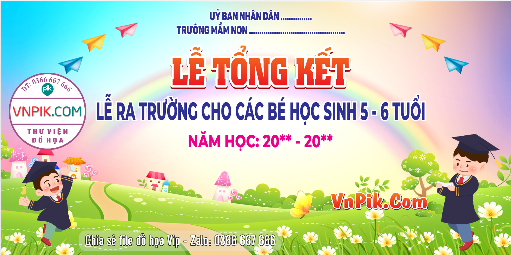 Phông nền lễ tổng kết năm học trường mầm non vector 4887864