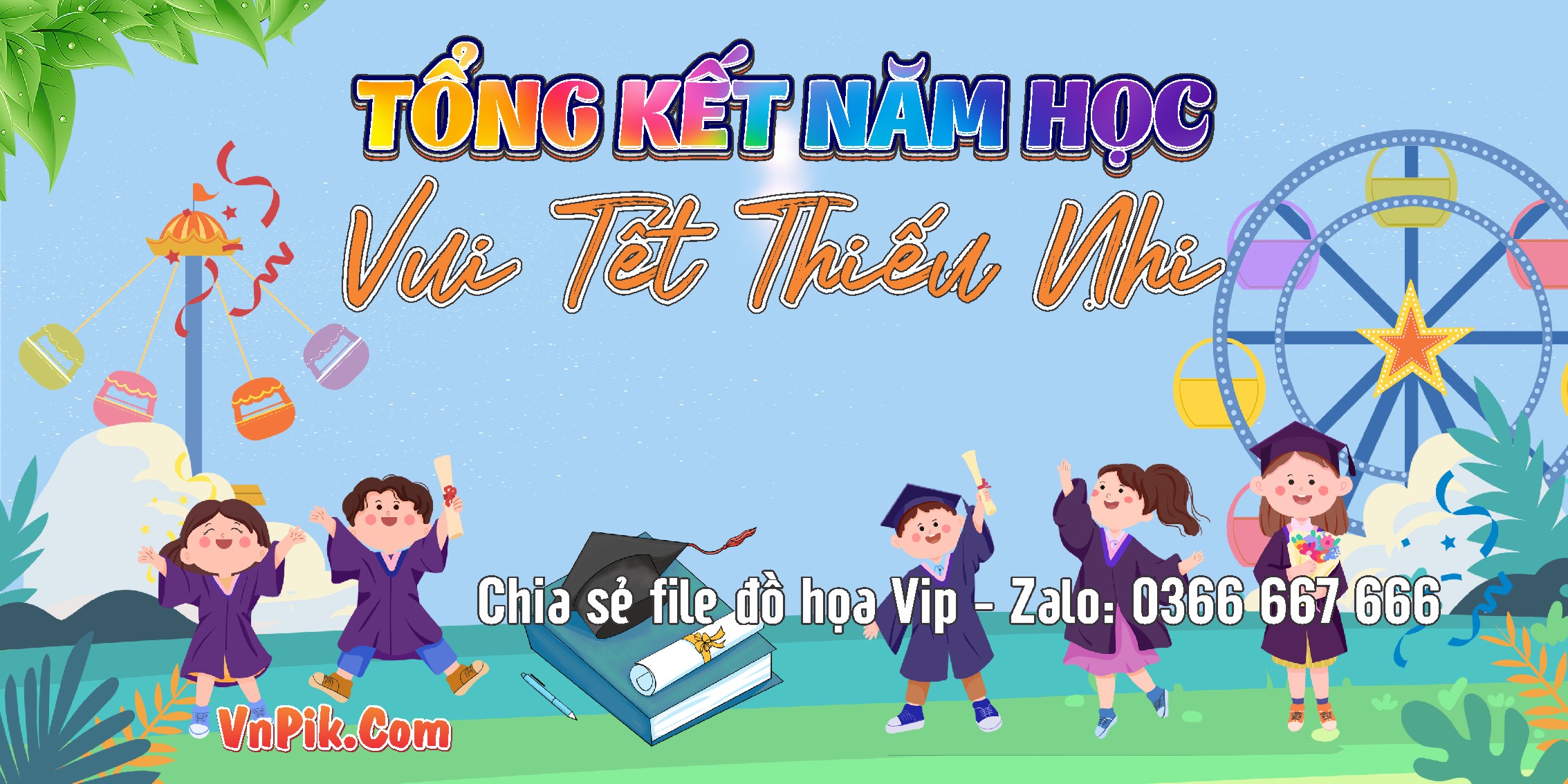Phông nền lễ tổng kết năm học trường mầm non vector 4889990-1