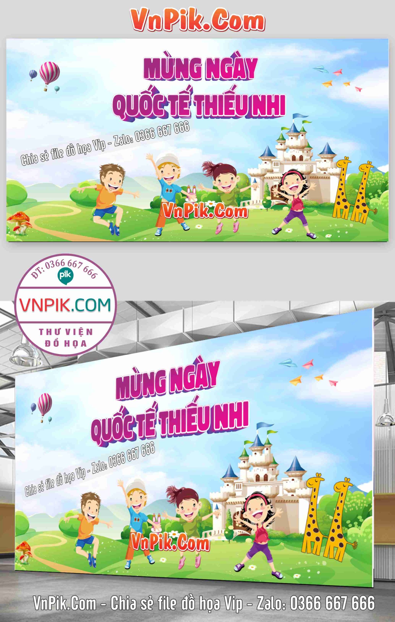 Phông nền sân khấu ngày quốc tế thiếu nhi 1 tháng 6 – Mã file 2131564-1