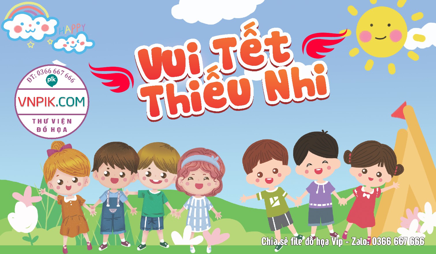 Phông nền sân khấu ngày quốc tế thiếu nhi 1 tháng 6 file vector 27