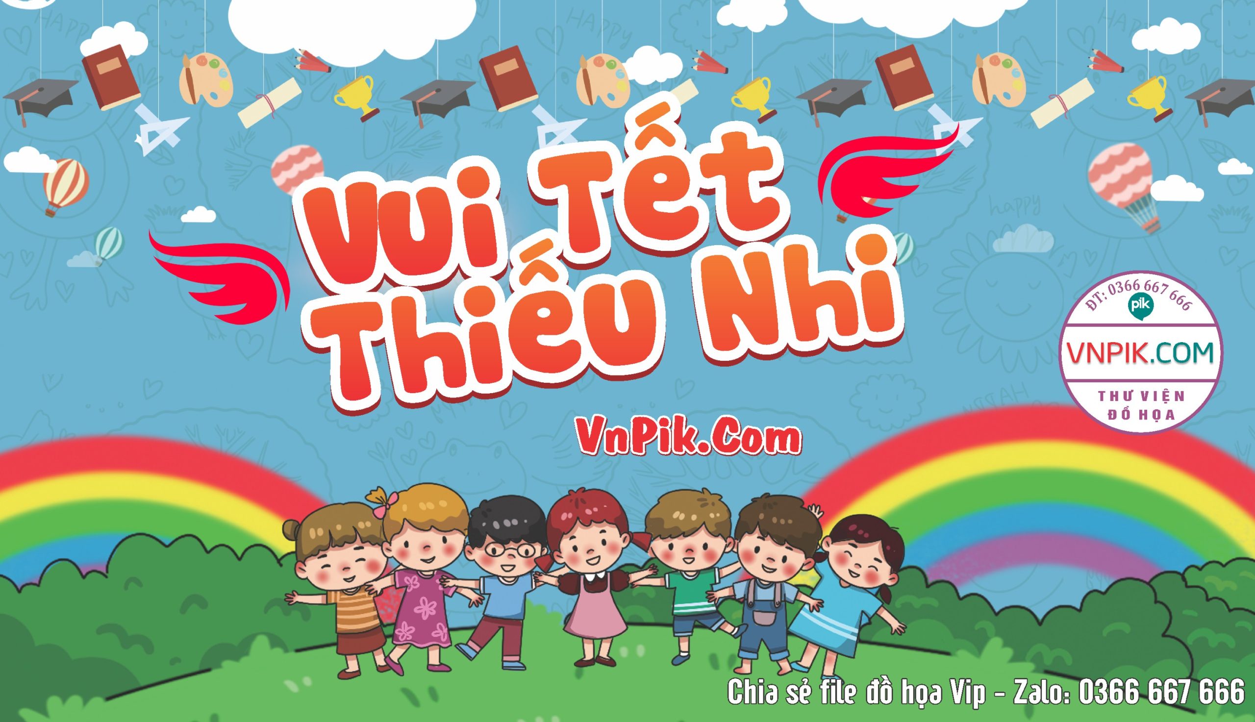 Phông nền sân khấu ngày quốc tế thiếu nhi 1 tháng 6 file vector 29