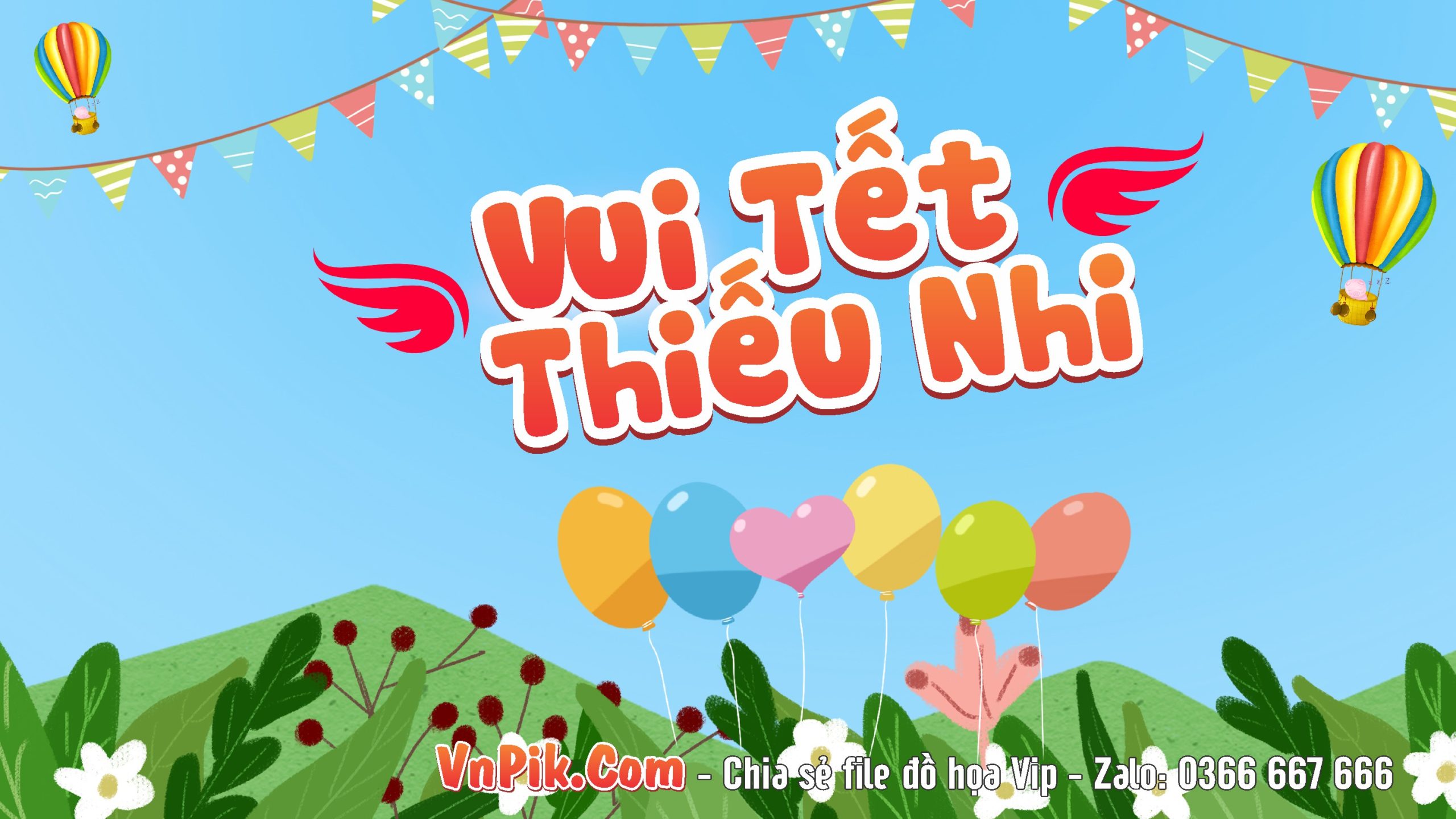 Phông nền sân khấu ngày quốc tế thiếu nhi 1 tháng 6 file vector 34