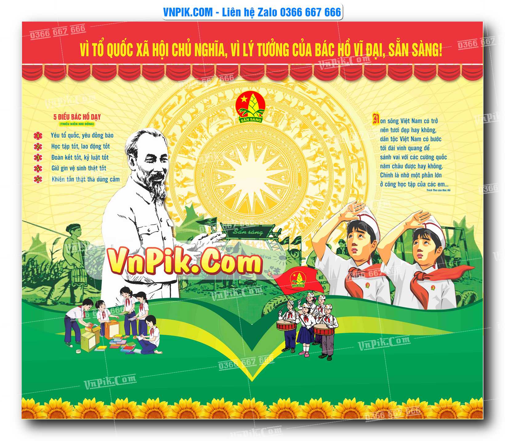 Tranh Trang trí phòng Đội – file CDR