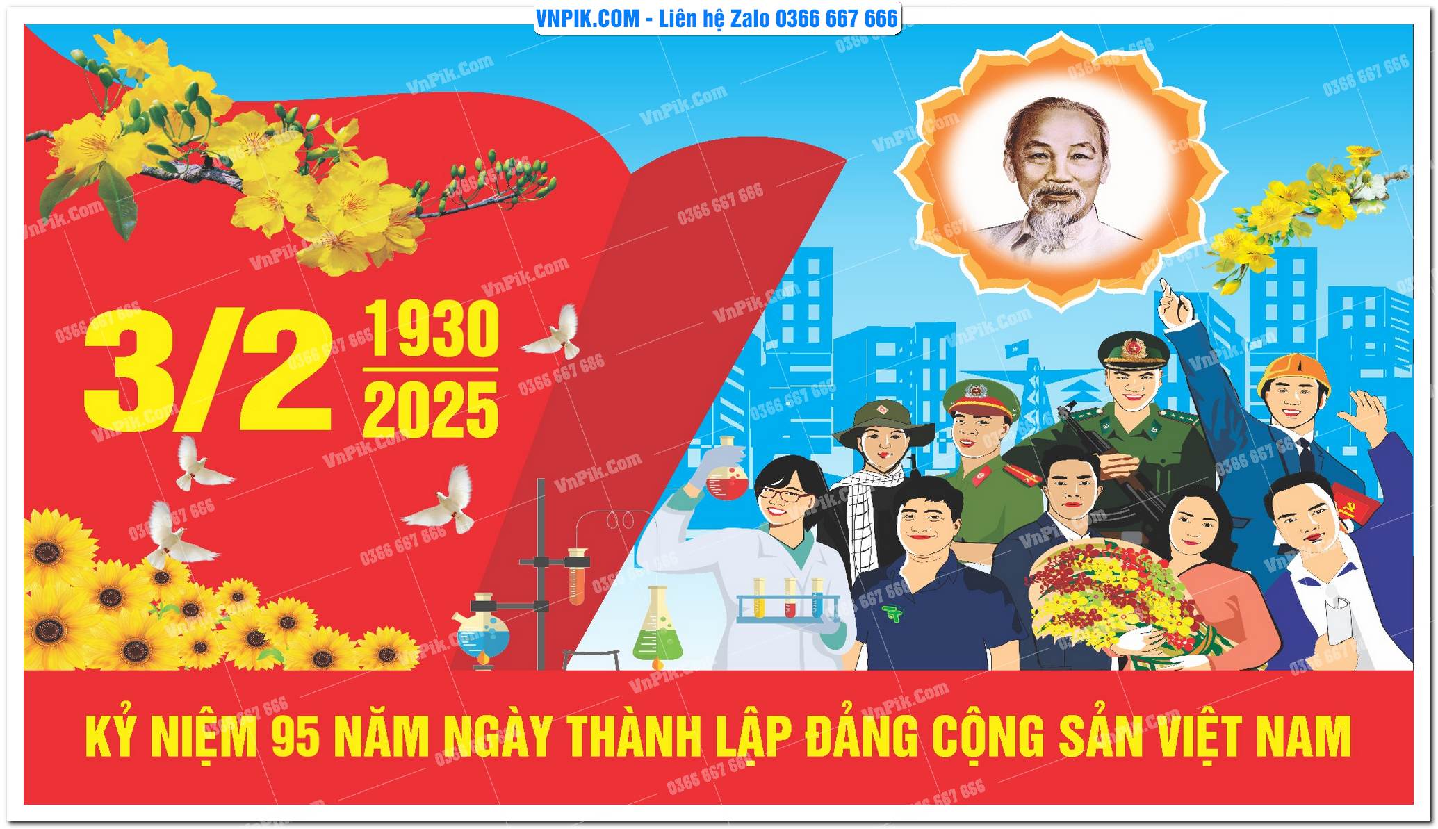 Mẫu Maket Pano Tuyên Truyền Đại Hội Đảng File Vector 10
