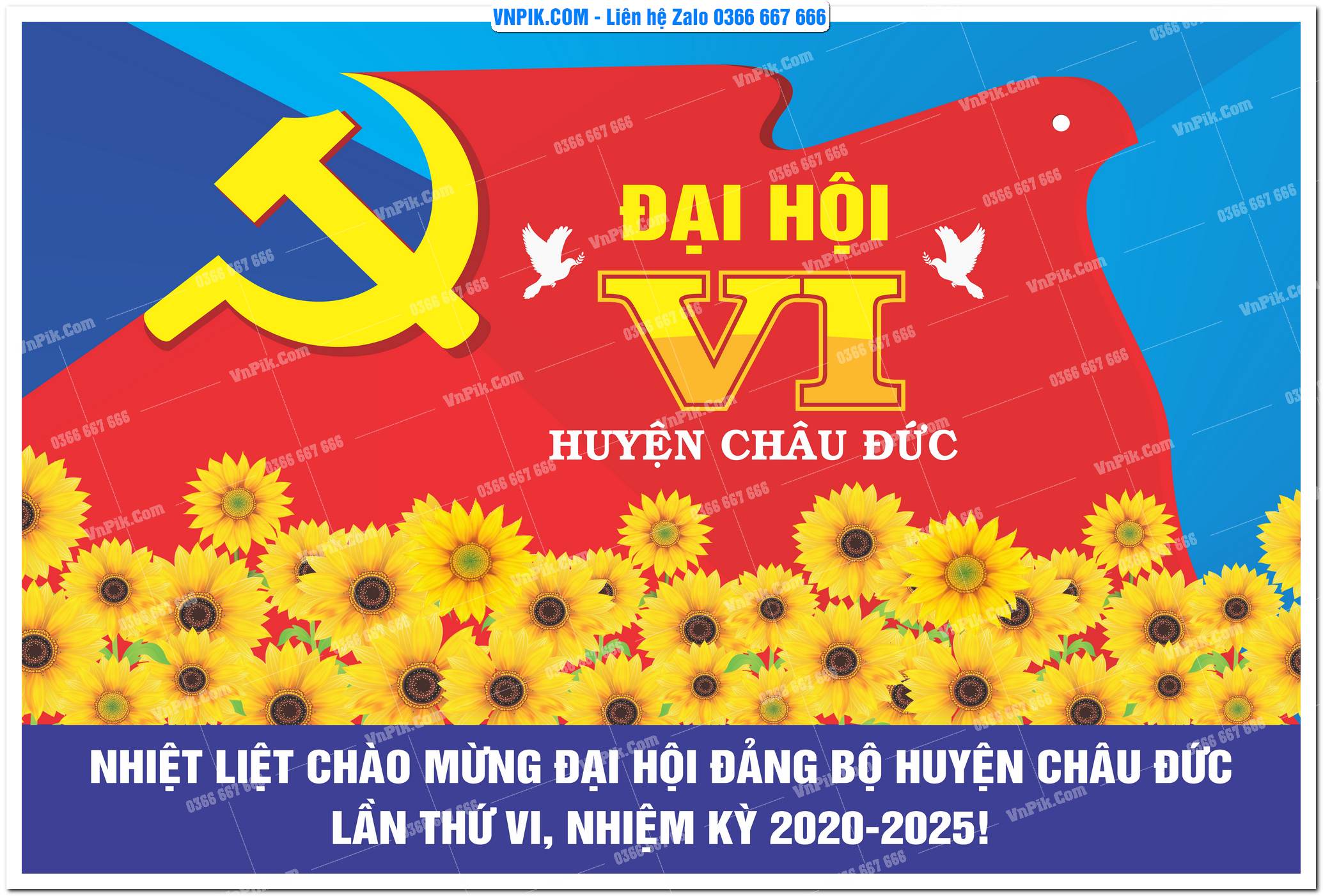 Mẫu Maket Pano Tuyên Truyền Đại Hội Đảng File Vector 12