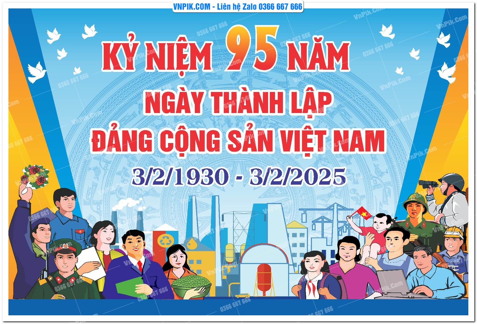 Mẫu Maket Pano Tuyên Truyền Đại Hội Đảng File Vector 19
