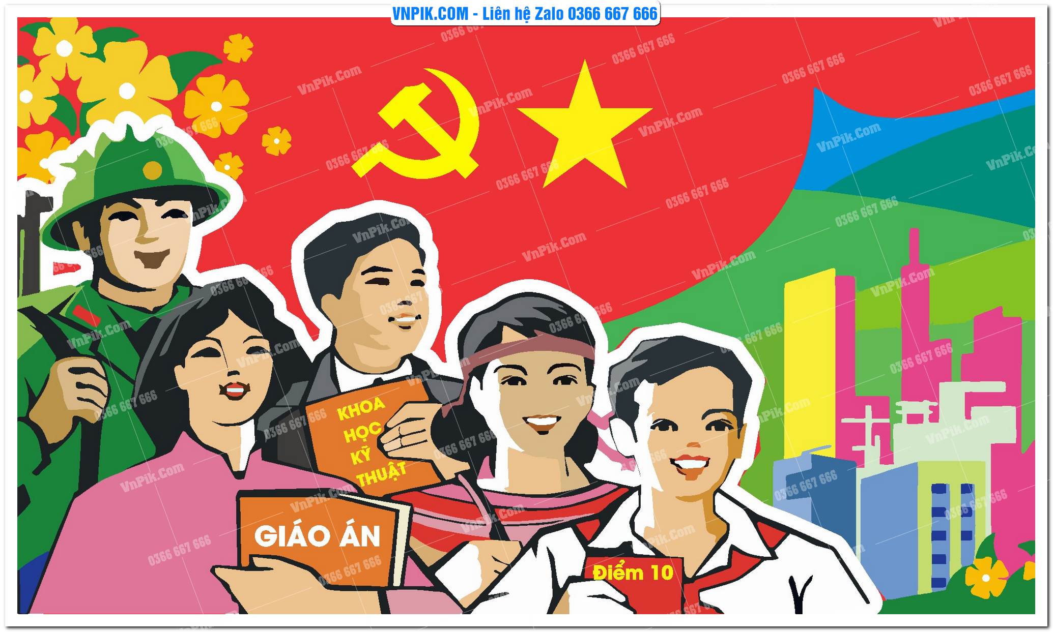 Mẫu Maket Pano Tuyên Truyền Đại Hội Đảng File Vector 25