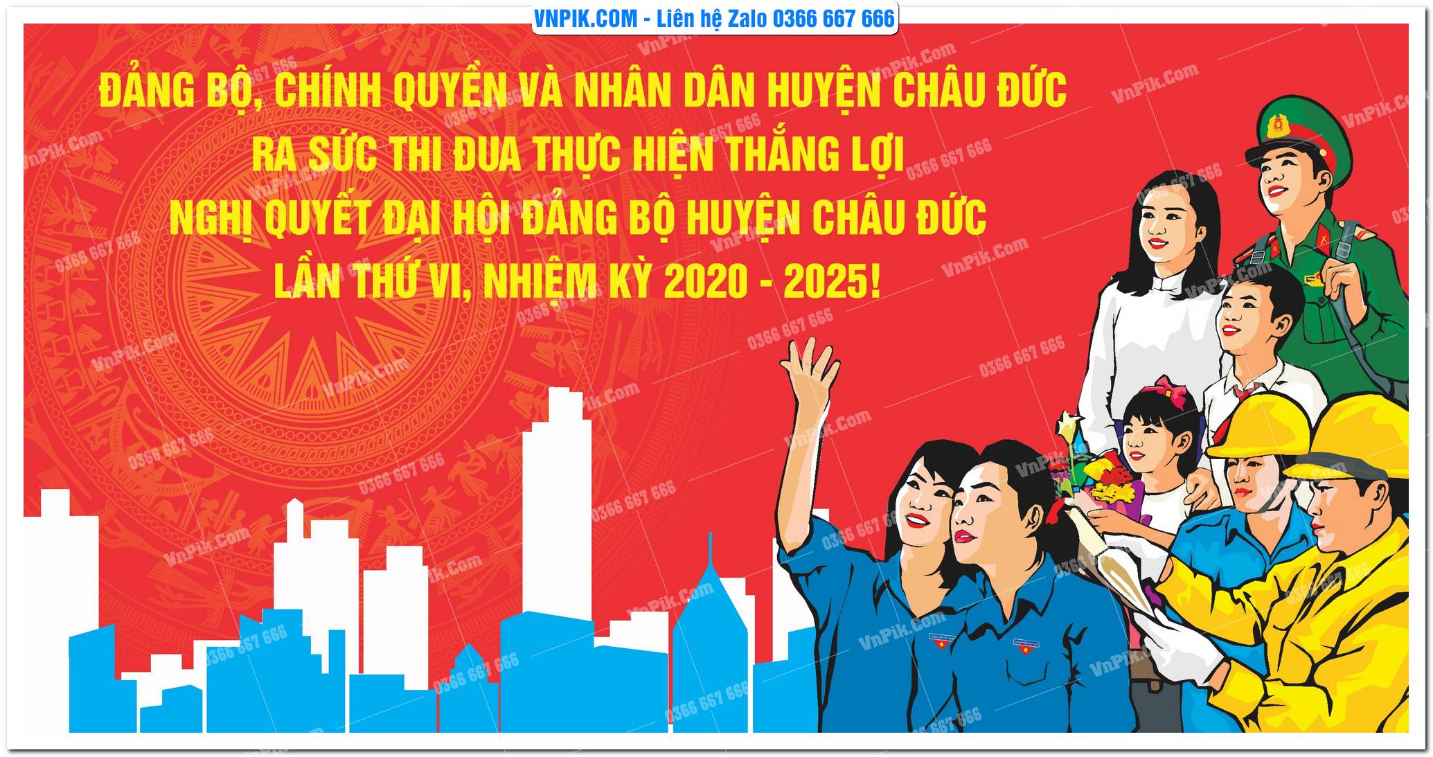 Mẫu Maket Pano Tuyên Truyền Đại Hội Đảng File Vector 27