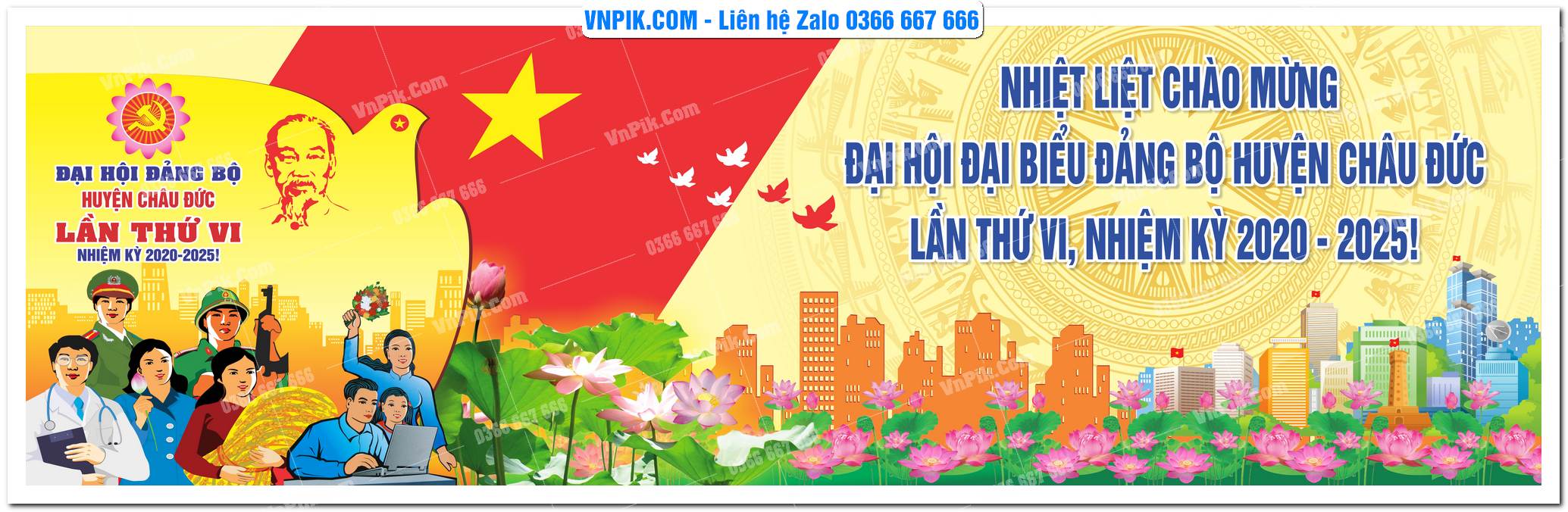 Mẫu Maket Pano Tuyên Truyền Đại Hội Đảng File Vector 34