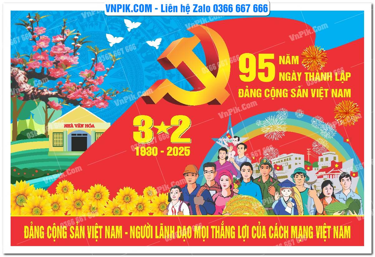 Mẫu Maket Pano Tuyên Truyền Đại Hội Đảng File Vector 35