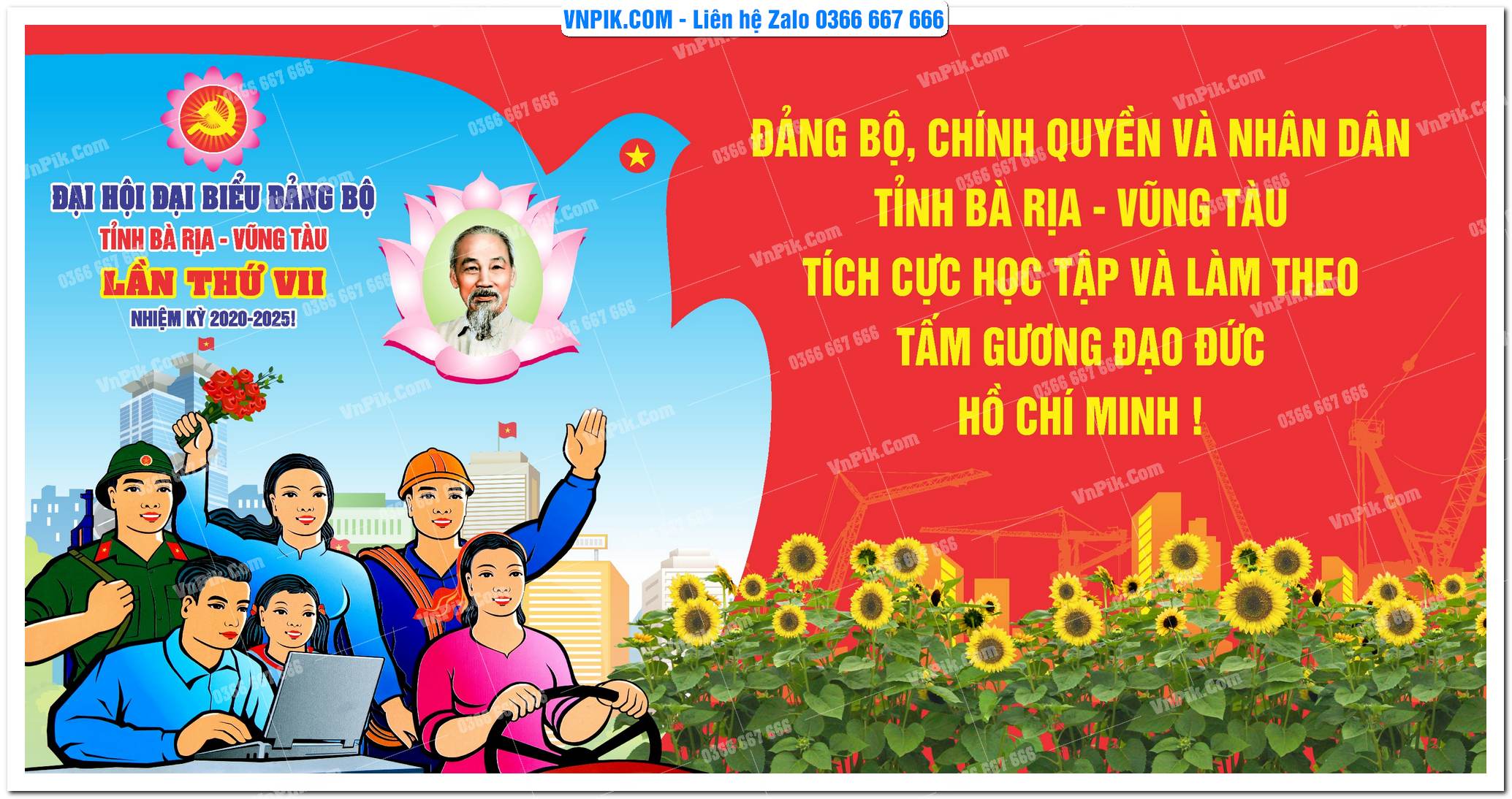 Mẫu Maket Pano Tuyên Truyền Đại Hội Đảng File Vector 38