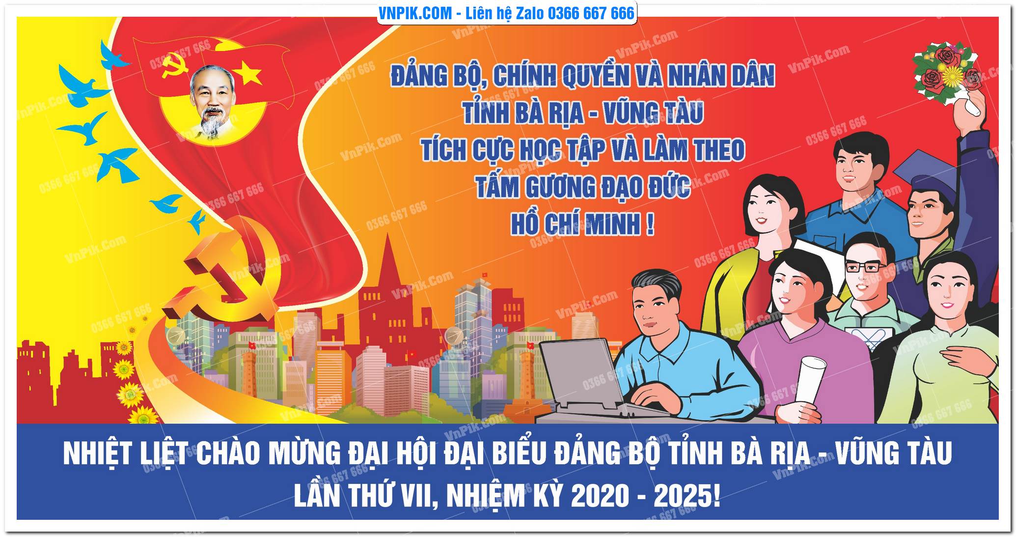 Mẫu Maket Pano Tuyên Truyền Đại Hội Đảng File Vector 39
