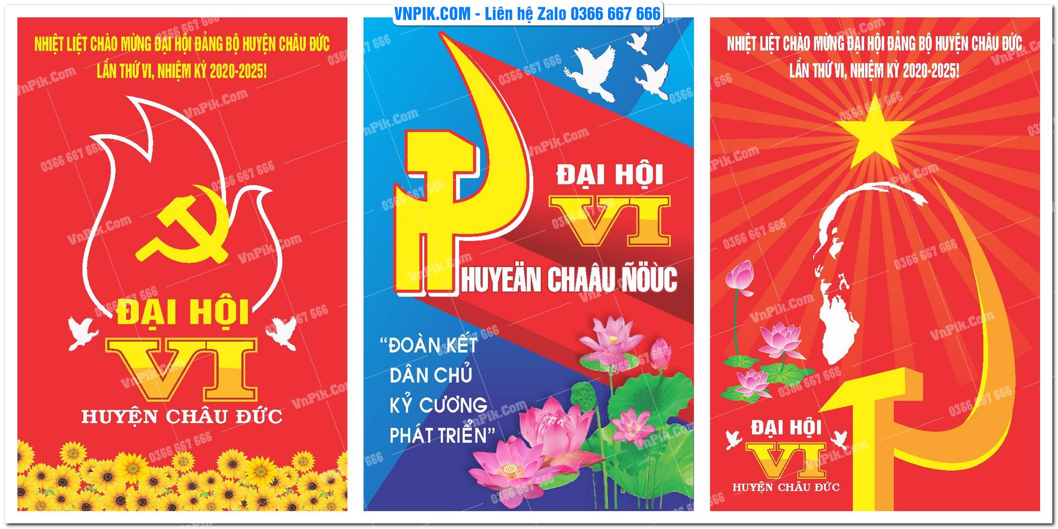 Mẫu Maket Pano Tuyên Truyền Đại Hội Đảng File Vector 07