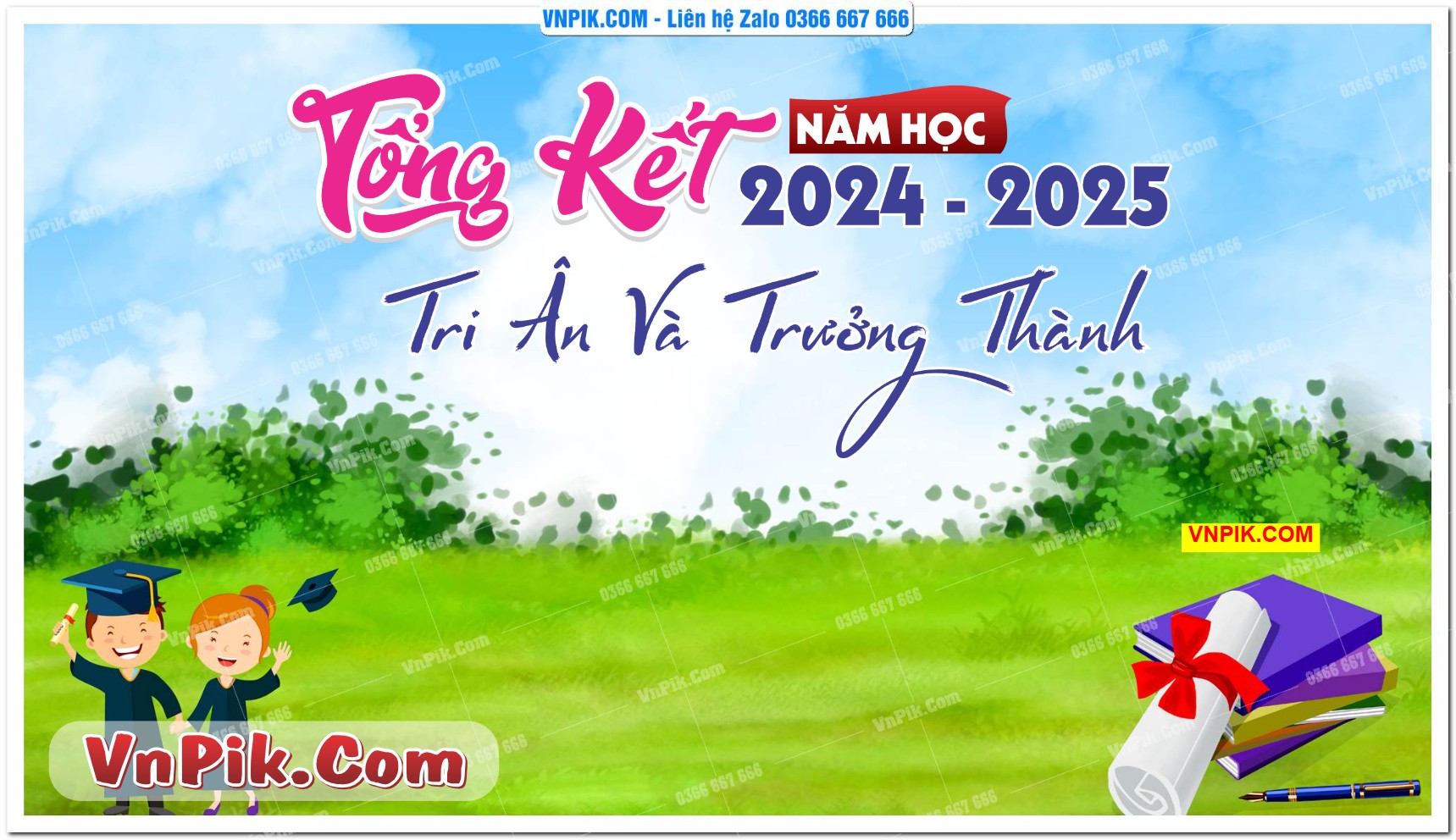 Phông Nền Lễ Tổng Kết Năm Học Trường Mầm Non File PSD 58