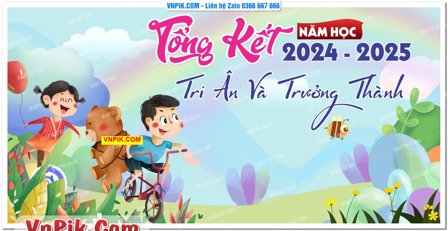 Phông Nền Lễ Tổng Kết Năm Học Trường Mầm Non File PSD 65