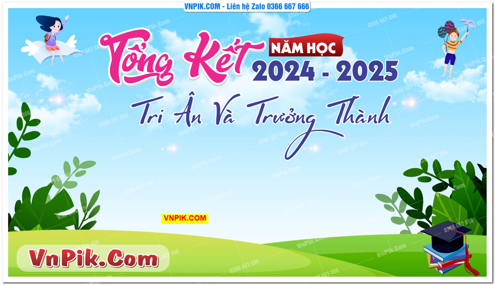 Phông Nền Lễ Tổng Kết Năm Học Trường Mầm Non File PSD 70