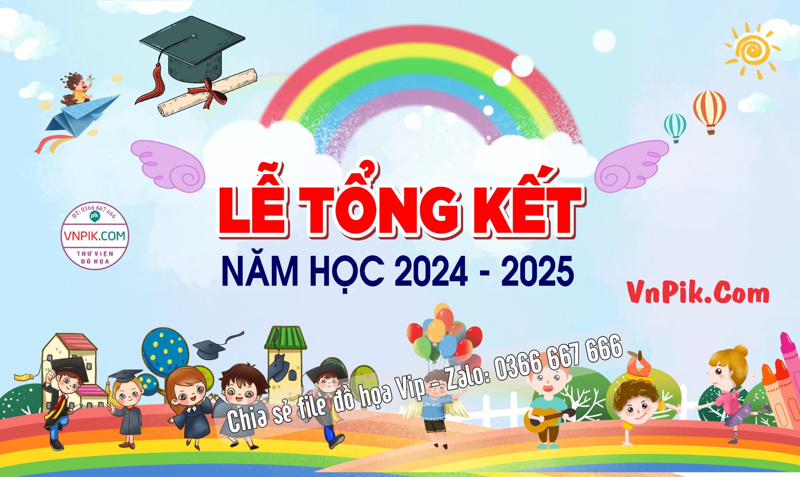 Phông Nền Lễ Tổng Kết Năm Học Trường Mầm Non Vector 28