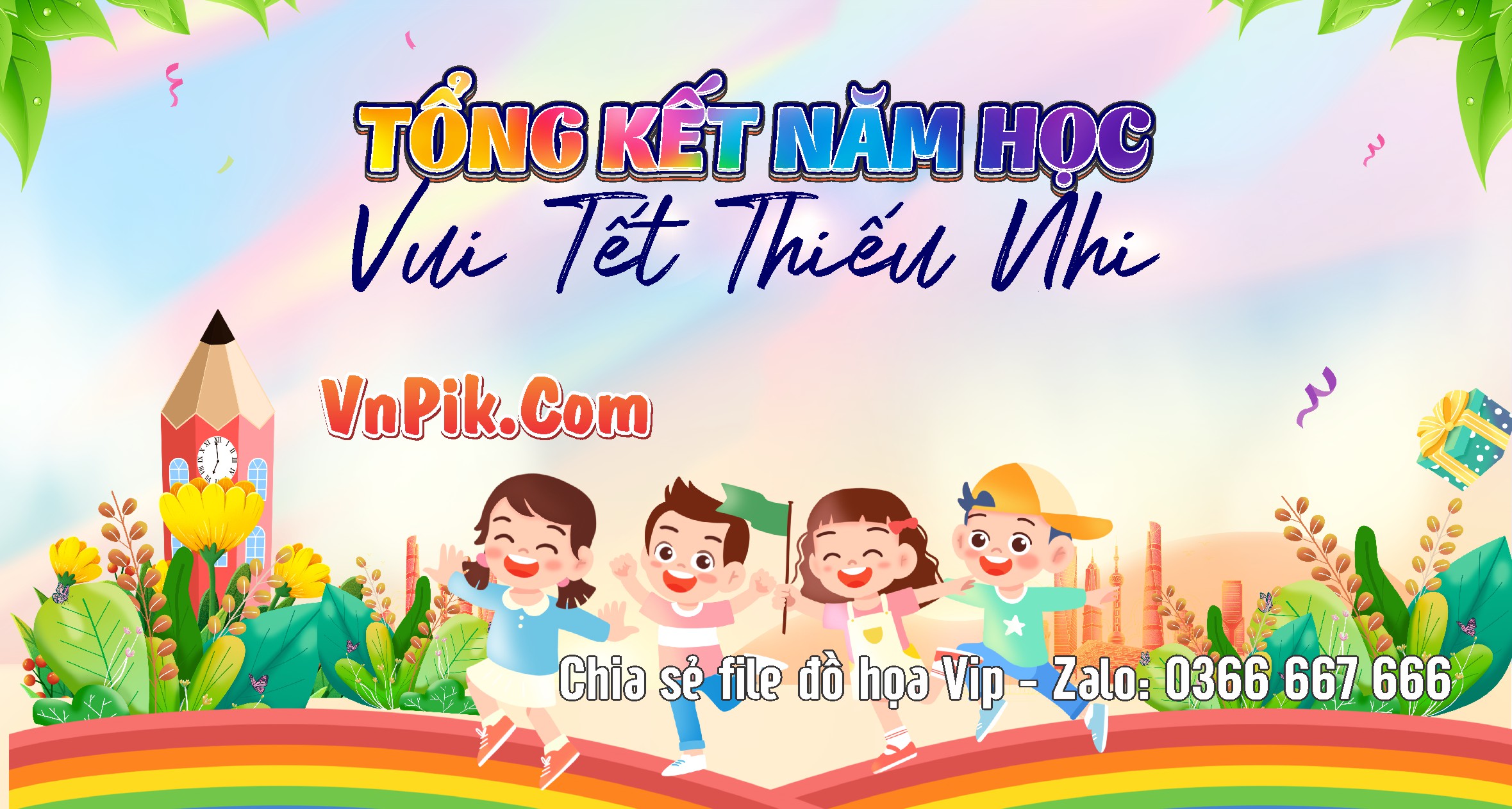 Phông Nền Lễ Tổng Kết Năm Học Trường Mầm Non Vector 34