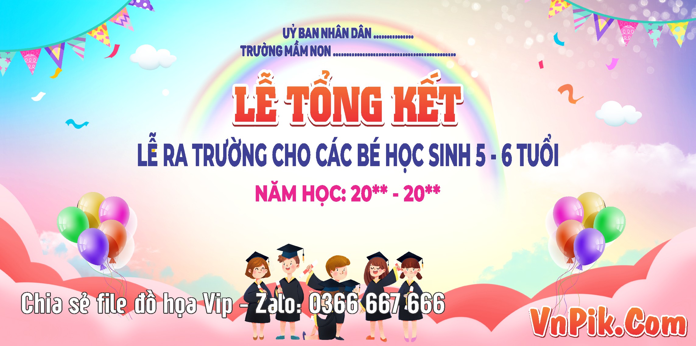 Phông Nền Lễ Tổng Kết Năm Học Trường Mầm Non Vector 36